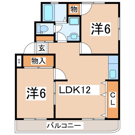 郡山駅 バス19分  桑野二丁目下車：停歩7分 3階の物件間取画像